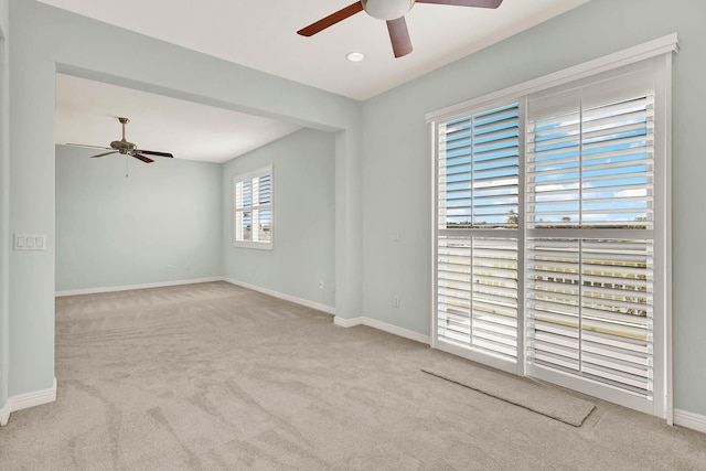 1500 Mariner Bay Blvd Unit 1500, Fort Pierce, FL 34949 - carpeted empty room featuring a ceiling fan, baseboards, and recessed lighting