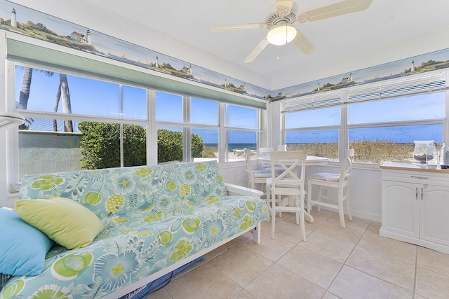 1470 S Ocean Blvd Unit 1201, Lauderdale By The Sea, FL 33062 - sunroom / solarium with healthy amount of natural light and a water view