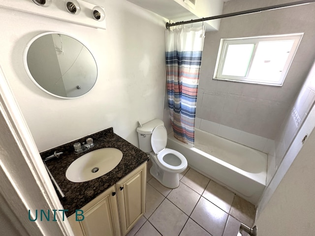 817 Lighthouse Dr Unit A, B, C, D, North Palm Beach, FL 33408 - bathroom with vanity, shower / tub combo, tile patterned floors, and toilet