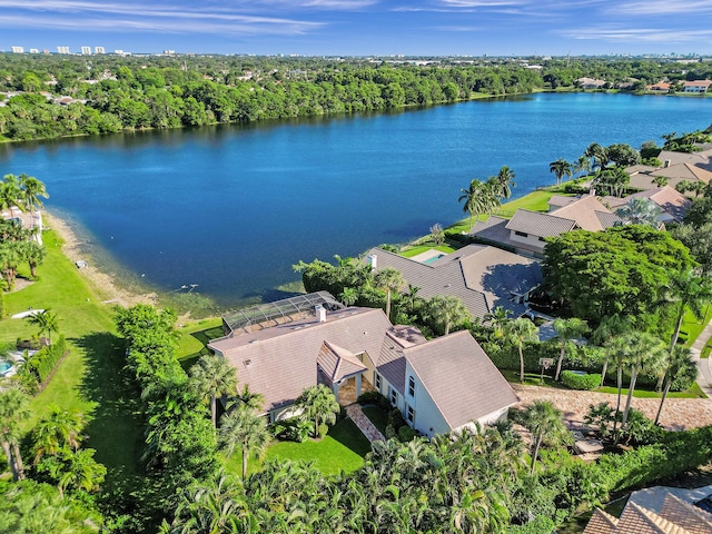drone / aerial view of a nearby body of water