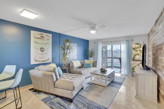 2724 N Garden Dr Unit 302, Lake Worth, FL 33461 - living room with ceiling fan