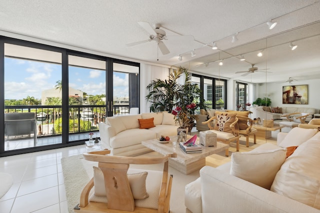 building lobby featuring floor to ceiling windows