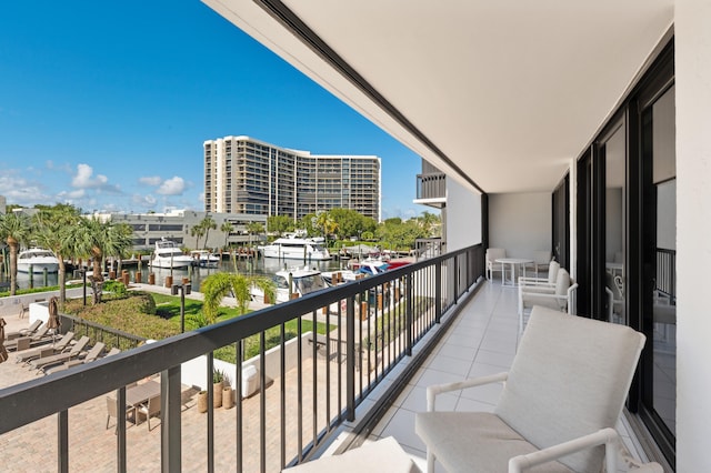 balcony with a water view