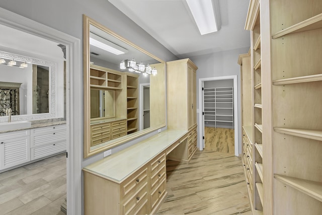 4841 Glenn Pine Ln, Boynton Beach, FL 33436 - spacious closet with light wood-style floors, a sink, and a chandelier