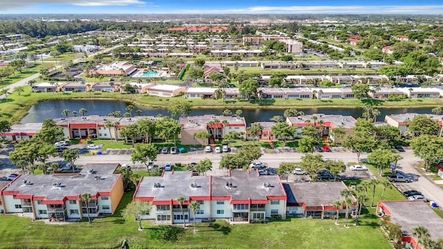 drone / aerial view of a large body of water