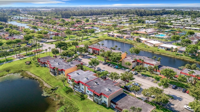 drone / aerial view of a large body of water