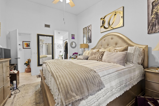 3646 English D Rd Unit D, Lake Worth, FL 33467 - bedroom featuring light tile patterned floors, ceiling fan, and access to outside