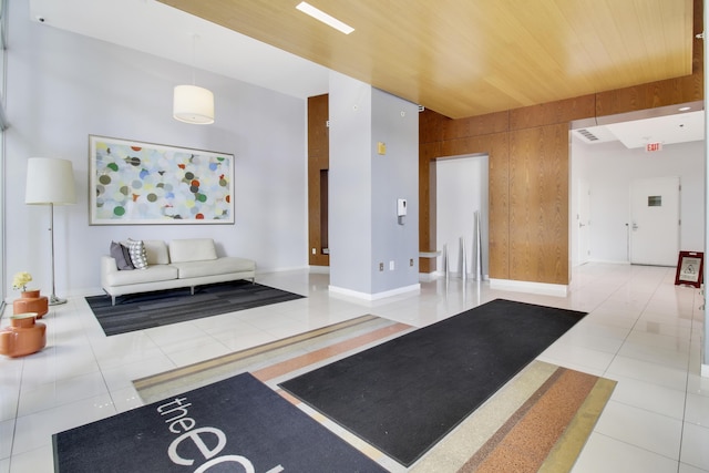 300 S Australian Ave Unit 801, West Palm Beach, FL 33401 - building lobby featuring wood ceiling and wood walls