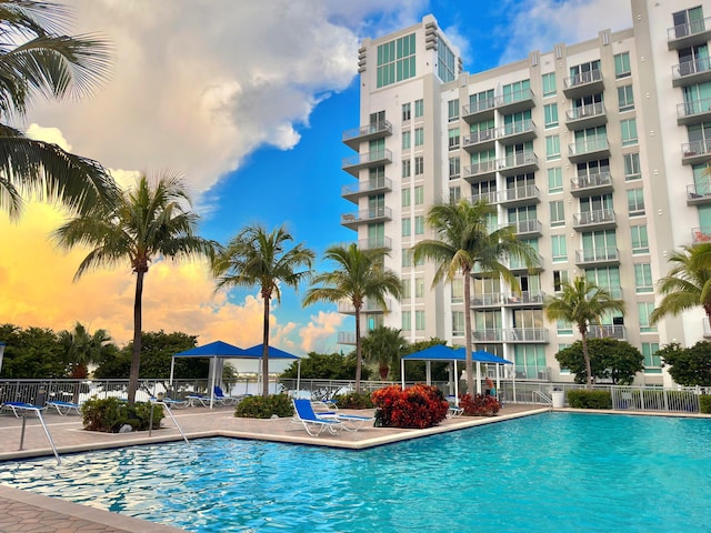 300 S Australian Ave Unit 801, West Palm Beach, FL 33401 - community pool featuring fence and a patio area