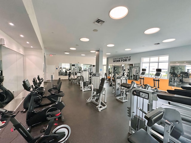 300 S Australian Ave Unit 801, West Palm Beach, FL 33401 - gym featuring recessed lighting