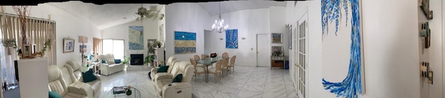 7514 Sierra Dr E, Boca Raton, FL 33433 - living room featuring light marble finish flooring