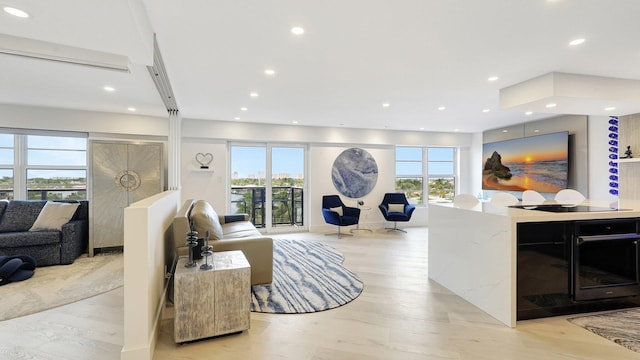 5100 Dupont Blvd Unit 7E, Fort Lauderdale, FL 33308 - living area with healthy amount of natural light, recessed lighting, and light wood-type flooring