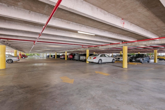 view of parking garage