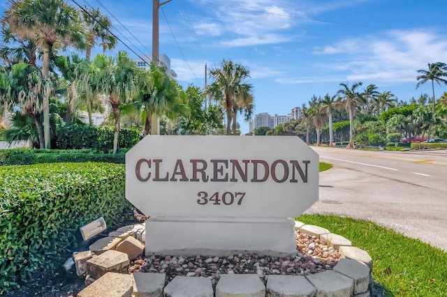 view of community sign
