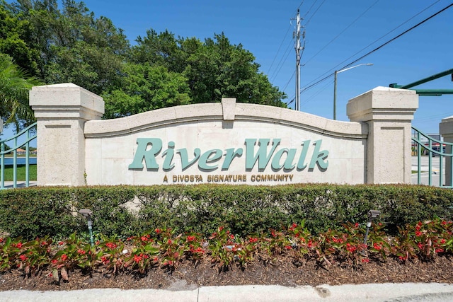 view of community sign