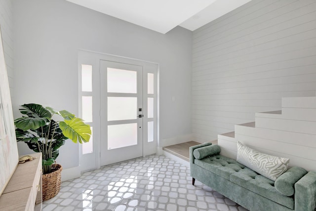 foyer entrance featuring light flooring