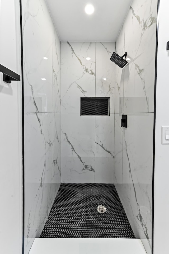 278 Normandy F, Delray Beach, FL 33484 - bathroom with a marble finish shower