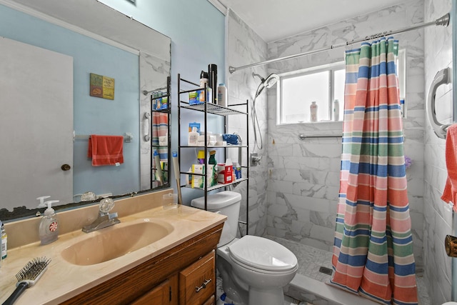 1402 SE Buckingham Ter, Port Saint Lucie, FL 34952 - full bathroom with tiled shower, toilet, and vanity