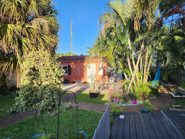 832 N D St, Lake Worth Beach, FL 33460 - view of yard featuring fence and a wooden deck
