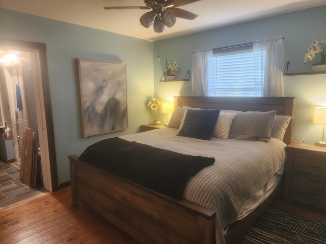 832 N D St, Lake Worth Beach, FL 33460 - bedroom with wood-type flooring and a ceiling fan