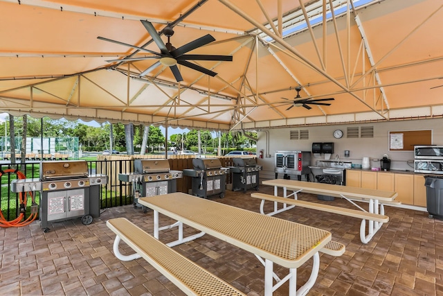 15365 Lakes Of Delray Blvd Unit 106, Delray Beach, FL 33484 - view of patio / terrace with a gazebo, area for grilling, and an outdoor kitchen