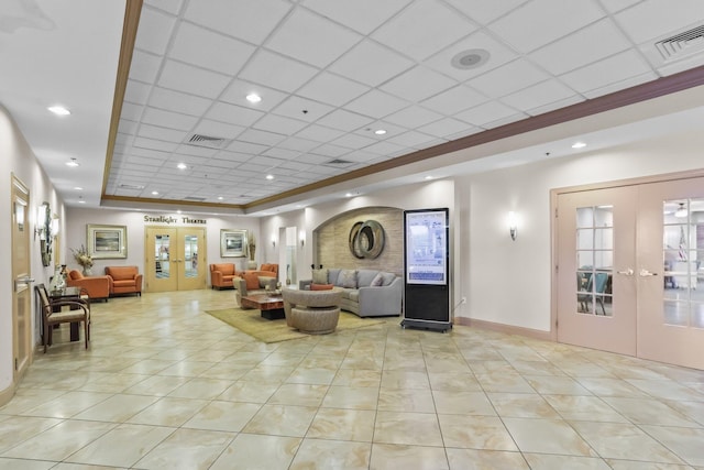 15365 Lakes Of Delray Blvd Unit 106, Delray Beach, FL 33484 - building lobby with a paneled ceiling and recessed lighting