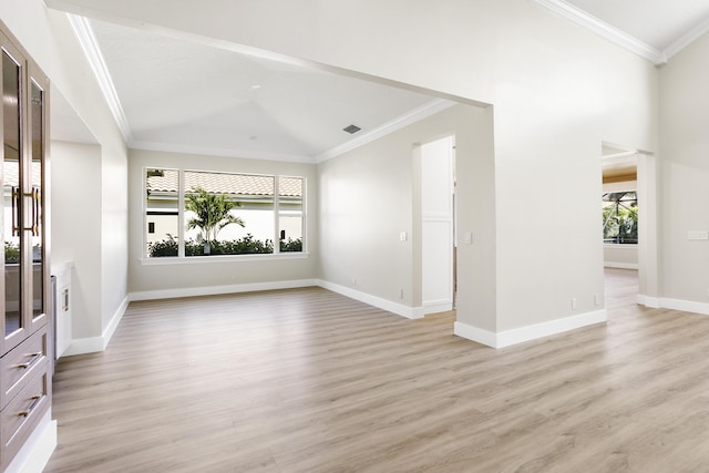 3333 Southern Cay Dr, Jupiter, FL 33477 - spare room featuring light wood-type flooring, ornamental molding, and baseboards