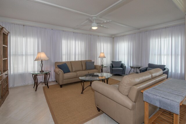 3230 S Ocean Blvd Unit D511, Palm Beach, FL 33480 - living area with a ceiling fan