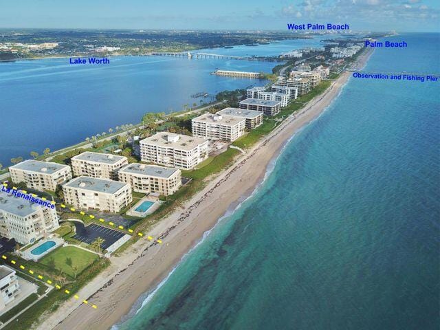3230 S Ocean Blvd Unit D511, Palm Beach, FL 33480 - drone / aerial view of unending shoreline