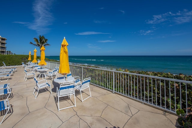 3230 S Ocean Blvd Unit D511, Palm Beach, FL 33480 - view of patio featuring view of water and beach