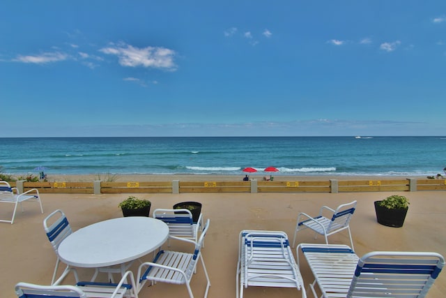 3230 S Ocean Blvd Unit D511, Palm Beach, FL 33480 - view of patio featuring view of water and beach