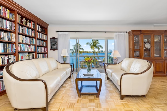 250 Bradley Pl Unit 408, Palm Beach, FL 33480 - living room with crown molding