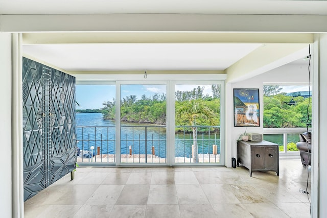 711 NE Harbour Ter Unit 4120, Boca Raton, FL 33431 - sunroom / solarium featuring a water view and healthy amount of natural light