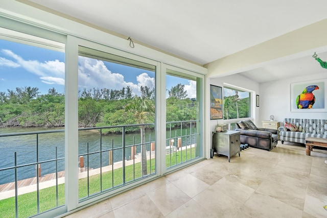 711 NE Harbour Ter Unit 4120, Boca Raton, FL 33431 - sunroom / solarium with a water view and plenty of natural light