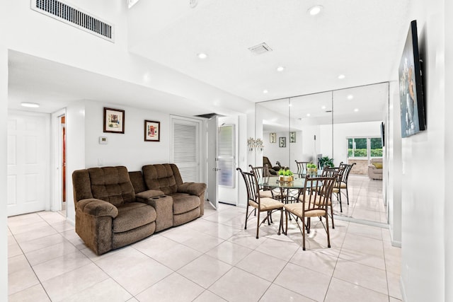 2538 Boundbrook Dr S Unit 140, West Palm Beach, FL 33406 - dining space featuring light tile patterned floors, baseboards, and recessed lighting