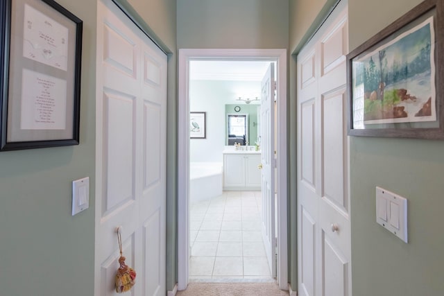 7897 Monarch Ct, Delray Beach, FL 33446 - hallway with light tile patterned floors