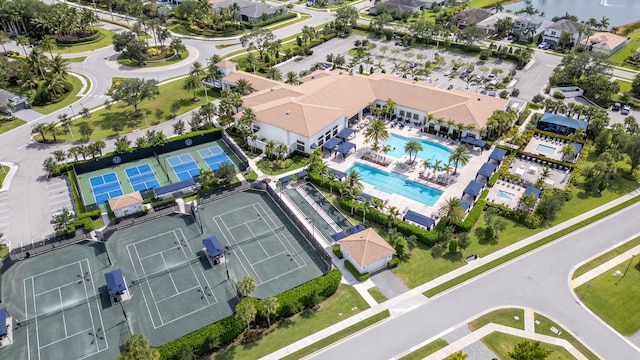 7897 Monarch Ct, Delray Beach, FL 33446 - aerial overview of property's location featuring a pool area