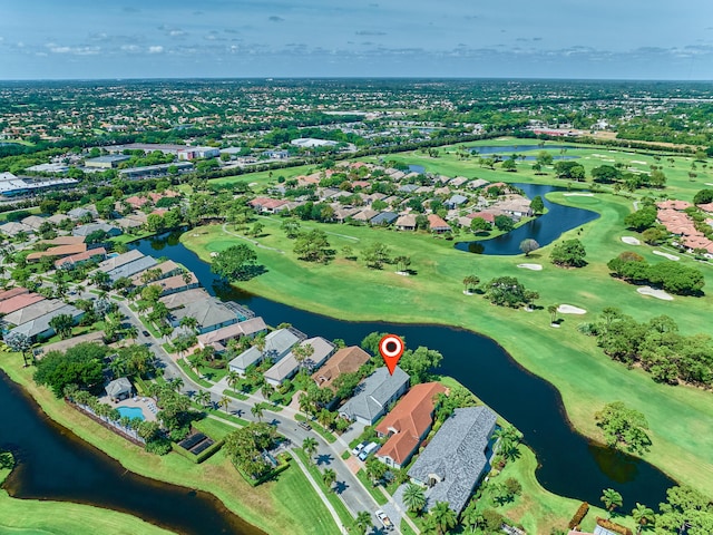 5455 S Fountains Dr S, Lake Worth, FL 33467 - aerial view of property and surrounding area featuring nearby suburban area, a golf club, and a nearby body of water