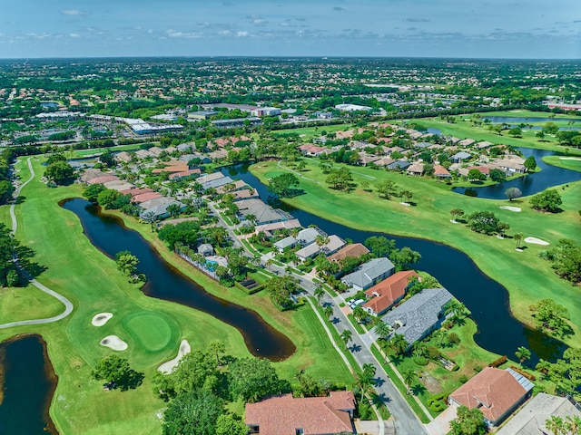 5455 S Fountains Dr S, Lake Worth, FL 33467 - aerial view of property and surrounding area with nearby suburban area, a nearby body of water, and a golf club