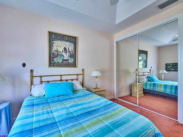 5455 S Fountains Dr S, Lake Worth, FL 33467 - carpeted bedroom featuring a closet, baseboards, and ceiling fan