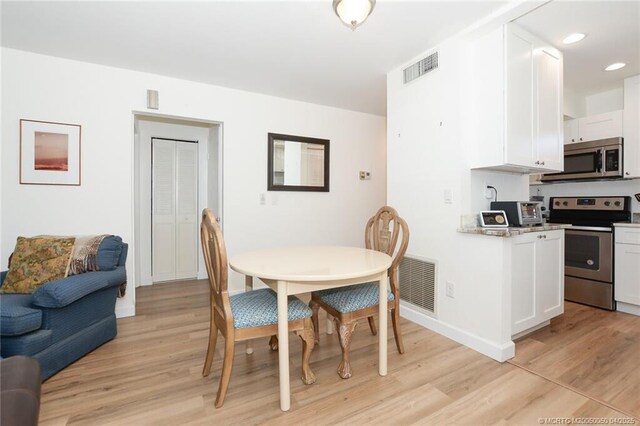 1925 SW Palm City Rd Unit C, Stuart, FL 34994 - dining area with light wood-type flooring and baseboards