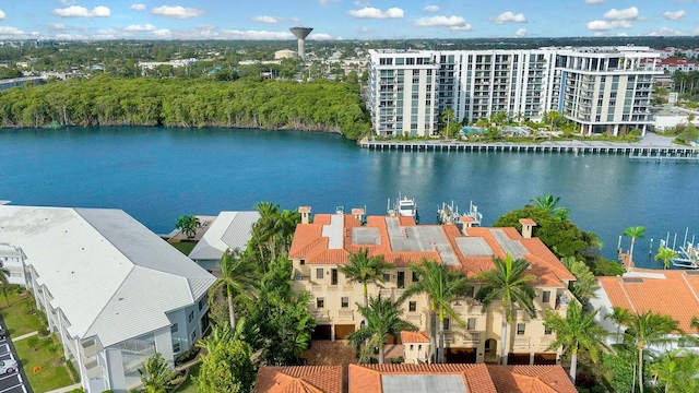 drone / aerial view of a large body of water