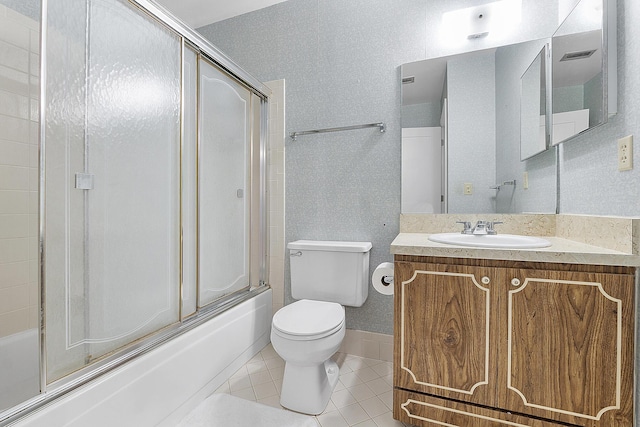 3839 Coco Loba Ln, Boynton Beach, FL 33436 - bathroom with tile patterned floors, bath / shower combo with glass door, toilet, and vanity