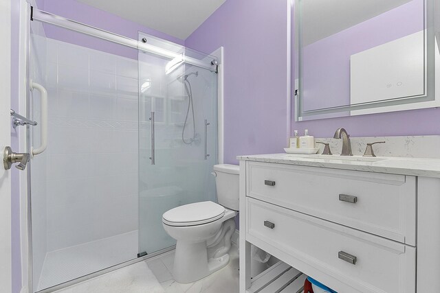 3839 Coco Loba Ln, Boynton Beach, FL 33436 - bathroom with toilet, a stall shower, and vanity
