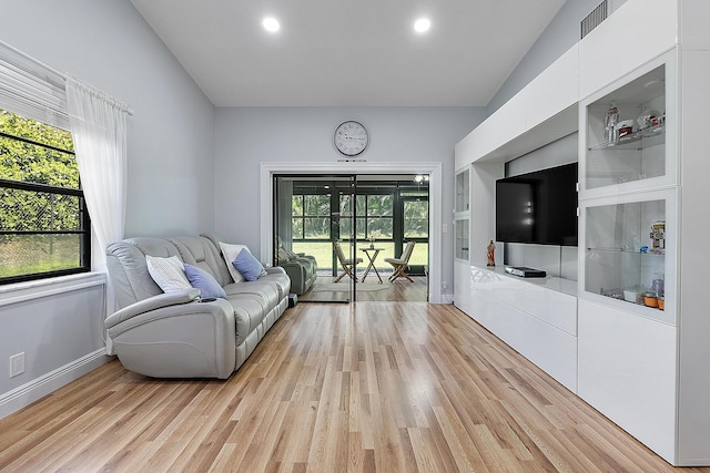 3839 Coco Loba Ln, Boynton Beach, FL 33436 - living area featuring light wood-type flooring, baseboards, and recessed lighting