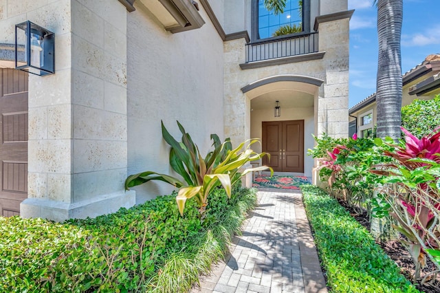 8979 Little Falls Way, Delray Beach, FL 33446 - property entrance featuring stone siding