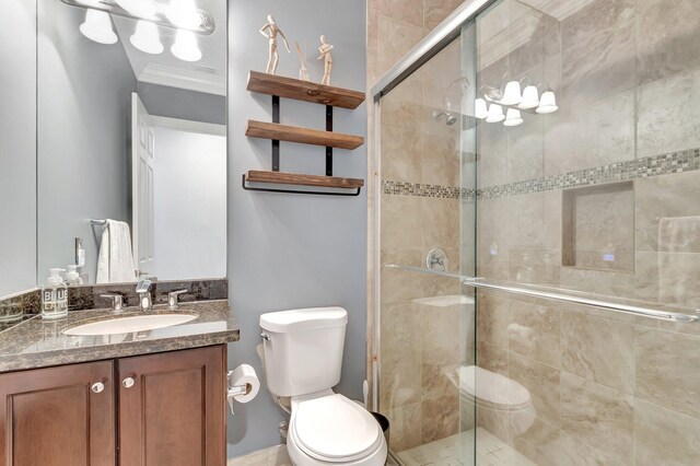 8979 Little Falls Way, Delray Beach, FL 33446 - bathroom with toilet, vanity, and a shower stall