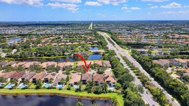 8979 Little Falls Way, Delray Beach, FL 33446 - aerial view of property's location featuring nearby suburban area and a nearby body of water