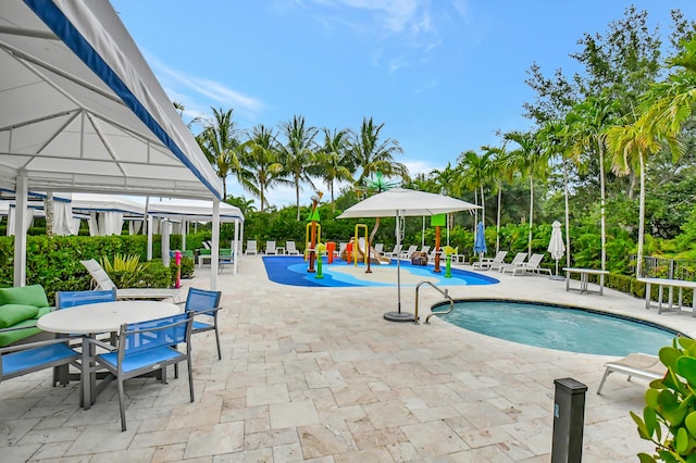 8979 Little Falls Way, Delray Beach, FL 33446 - community pool featuring a gazebo and a patio area
