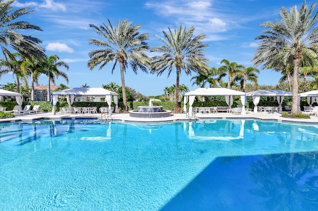8979 Little Falls Way, Delray Beach, FL 33446 - community pool with a gazebo and a patio